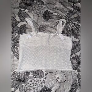 Coquette White Bow Top